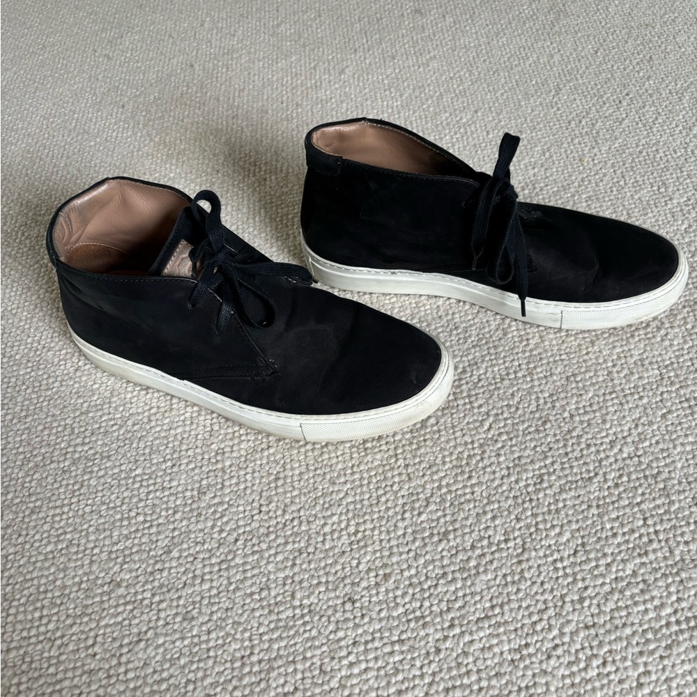 GREATS BROOKLYN Court Chukka Men’s Italian leather Black Suede Sneaker Boot. 8.5